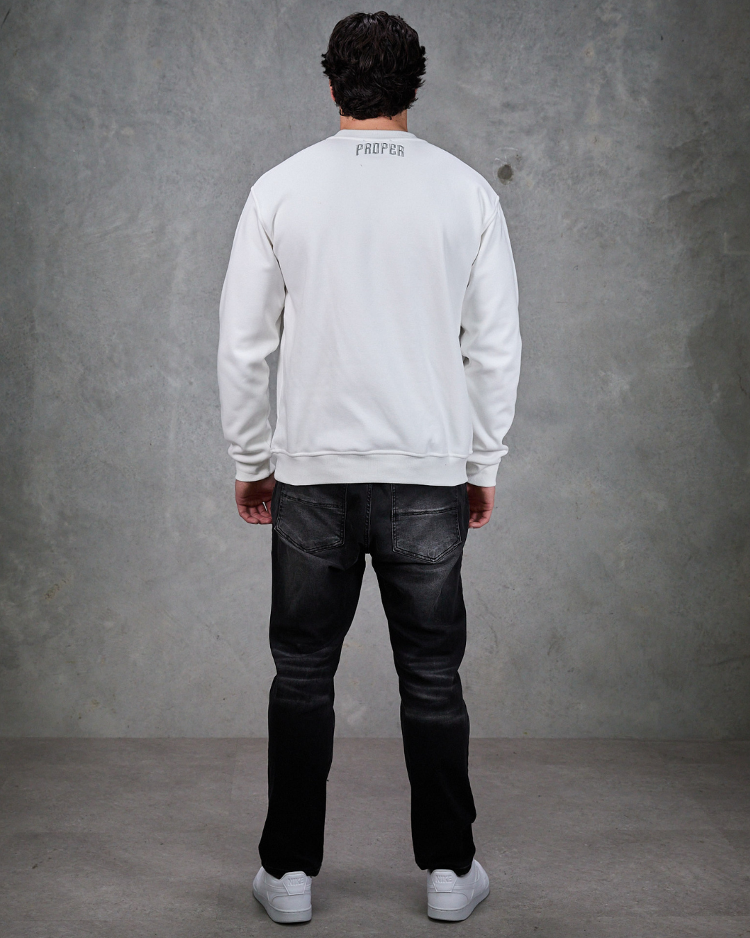 PROPER OG CURVE CREWNECK WHITE/SILVER