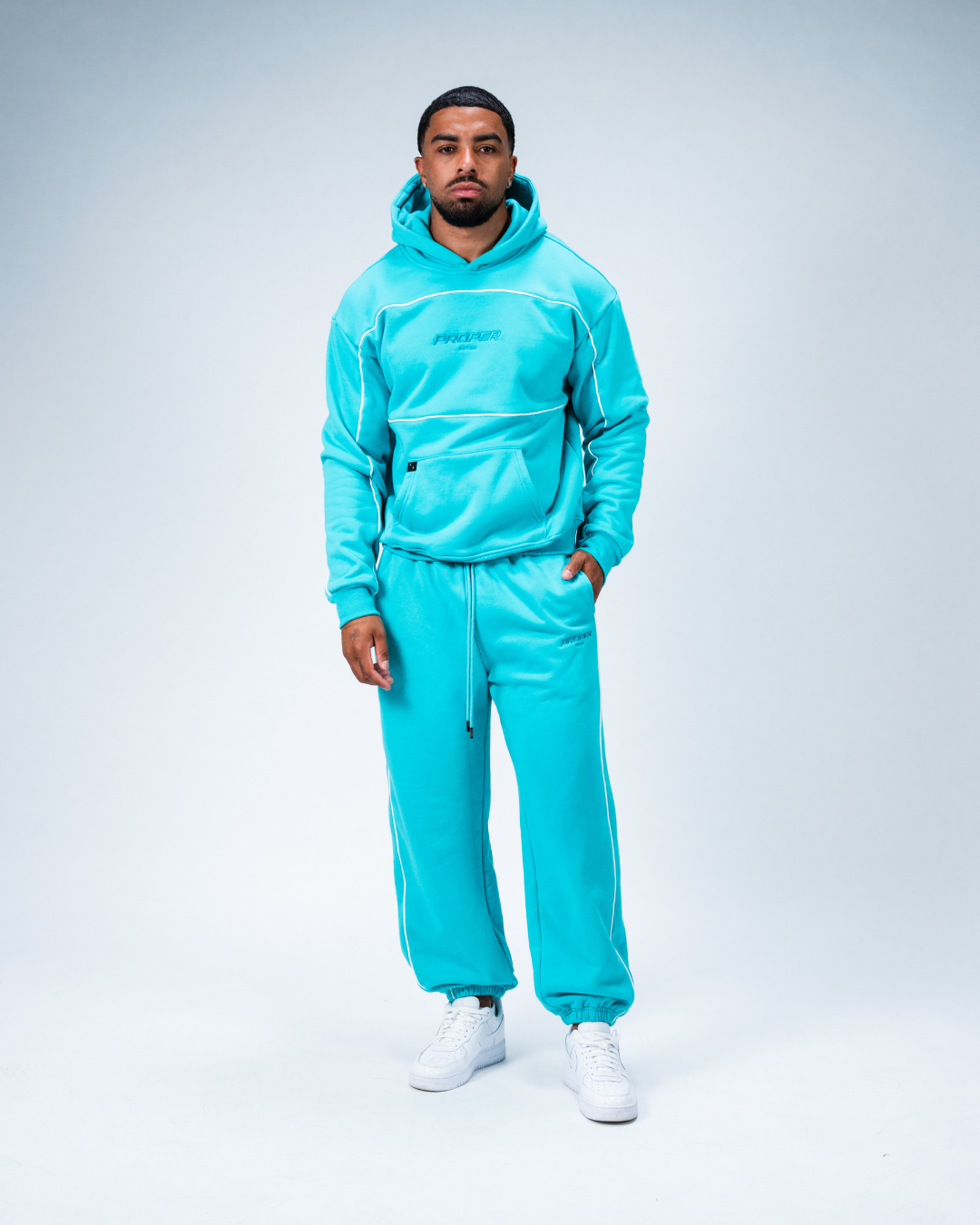 CLUB TRACKPANTS TEAL/WHITE
