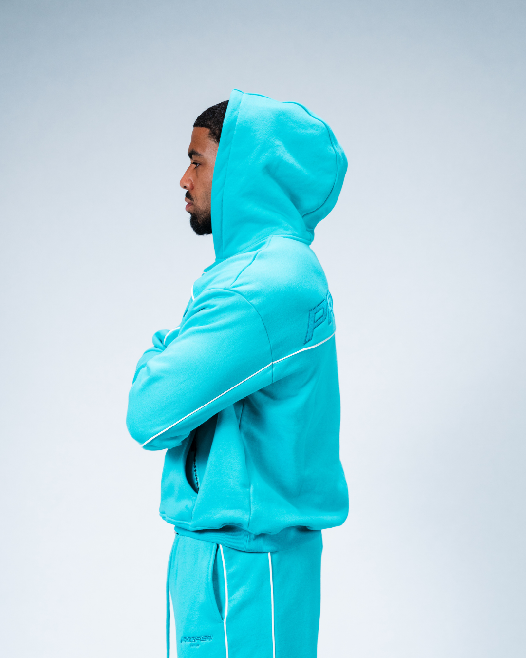 CLUB HOODIE TEAL/WHITE