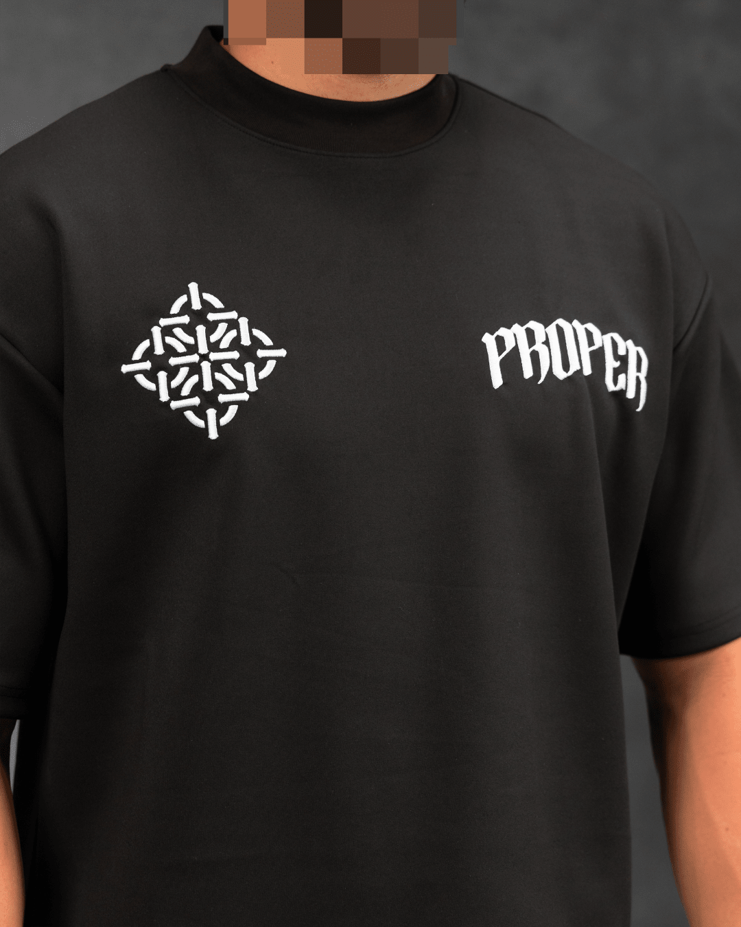 DIAMOND OVERSIZED TEE BLACK - Proper Streetwear