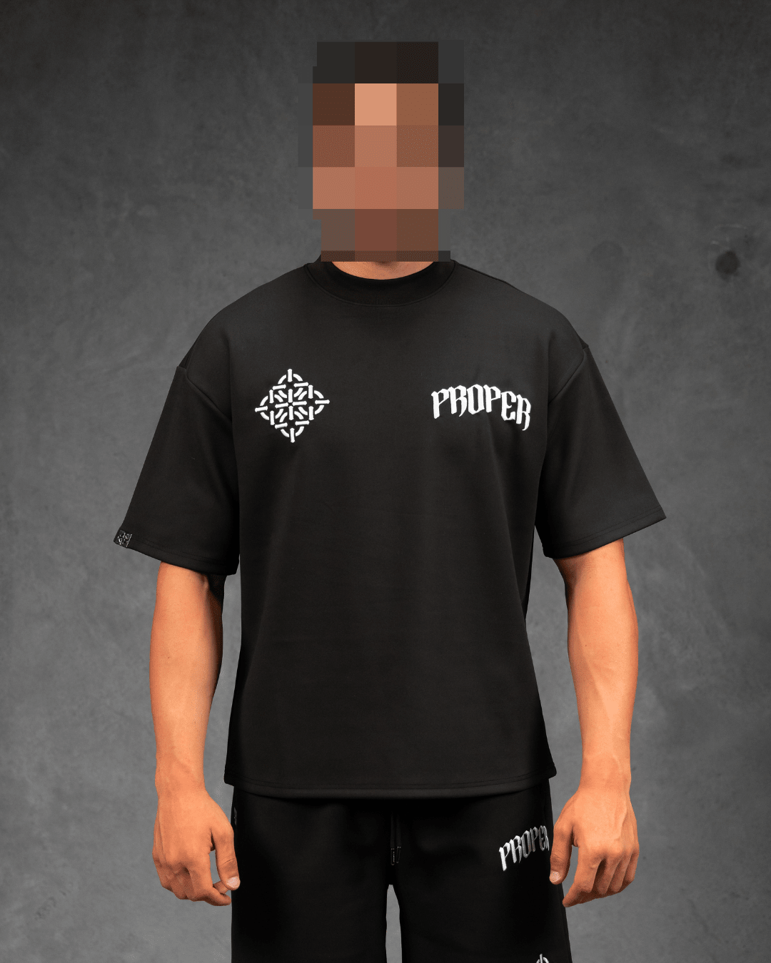 DIAMOND OVERSIZED TEE BLACK - Proper Streetwear