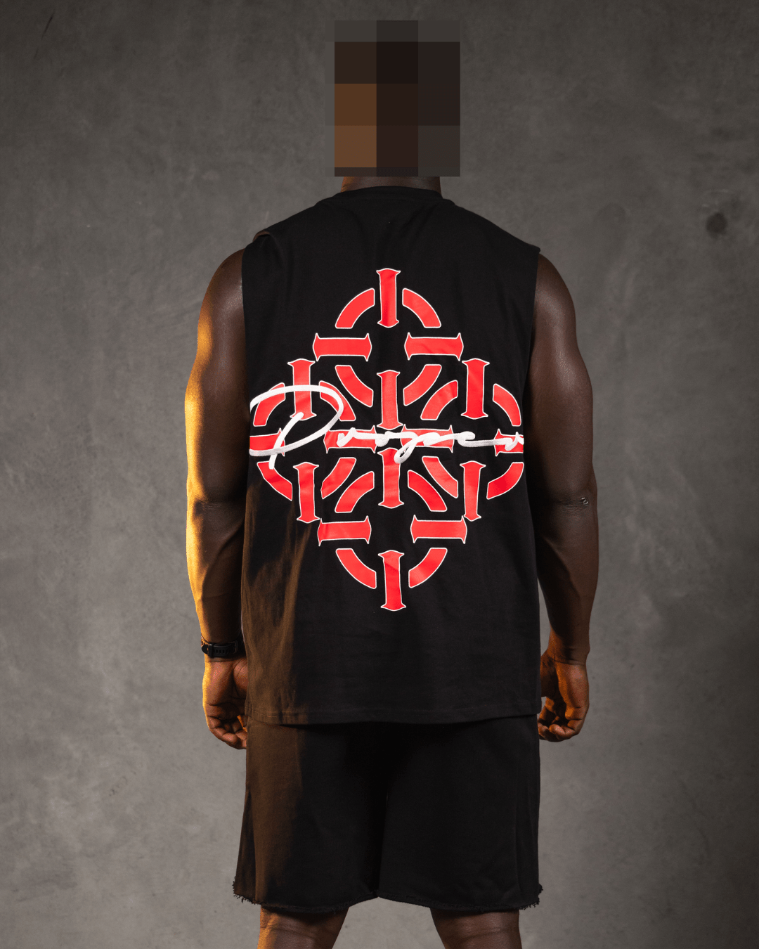 DIAMOND SCRIPT SINGLET BLACK/RED - Proper Streetwear