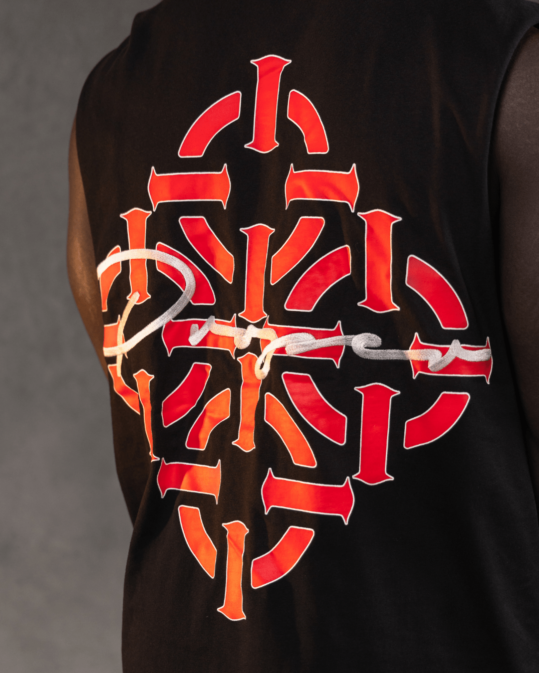 DIAMOND SCRIPT SINGLET BLACK/RED - Proper Streetwear