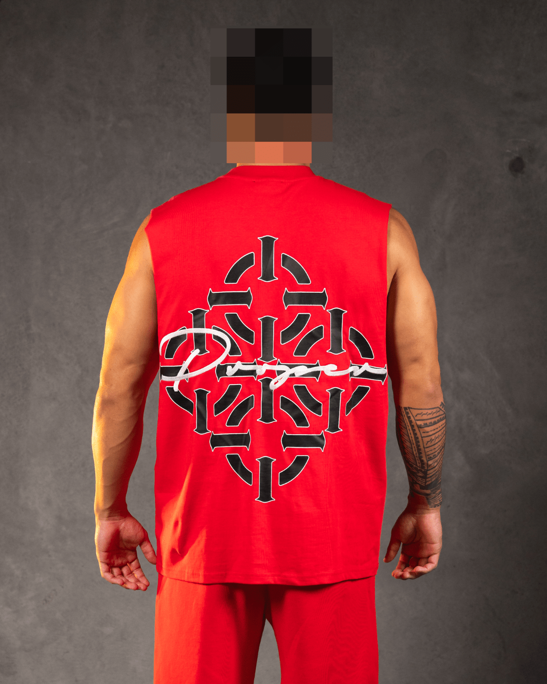 DIAMOND SCRIPT SINGLET RED/BLACK - Proper Streetwear