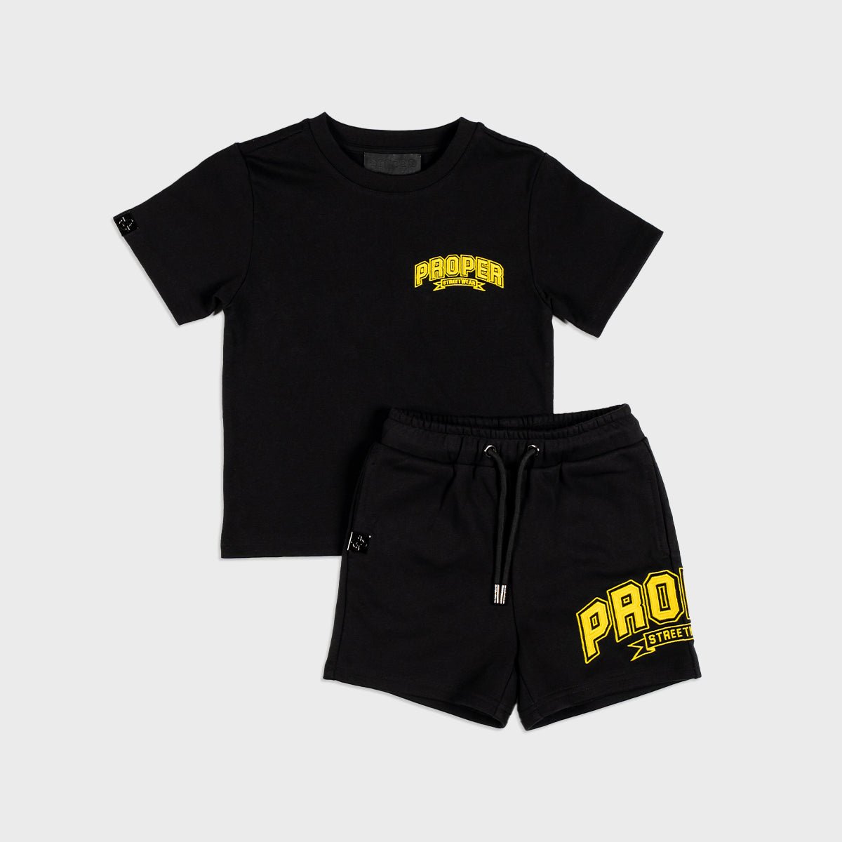 KIDS PROPER STREETWEAR SET BLACK/YELLOW - Proper Streetwear