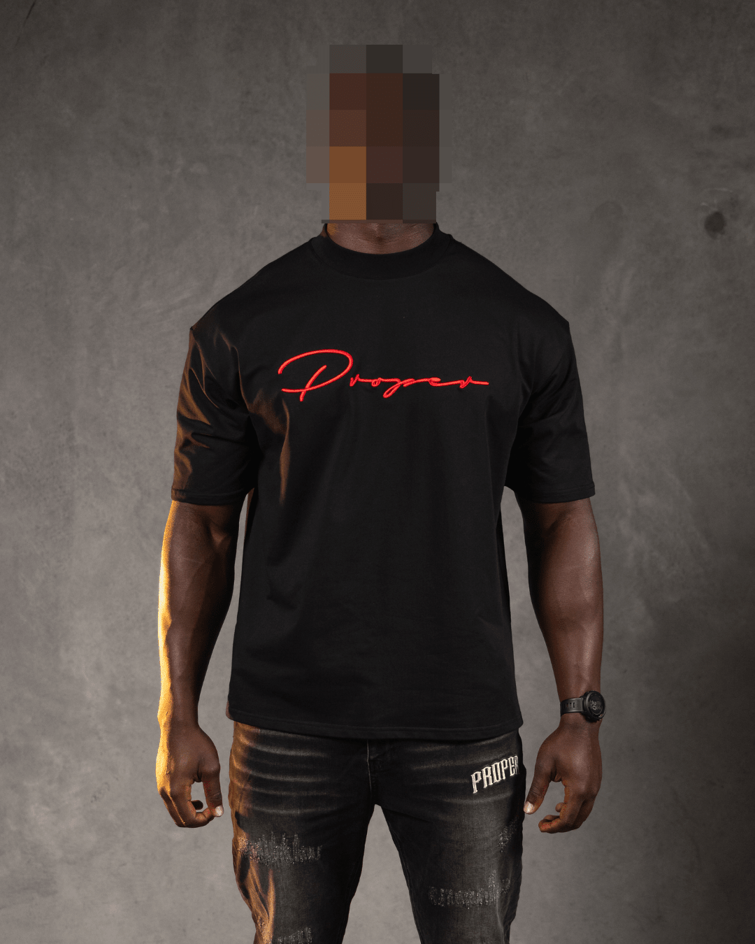 PROPER AUTOGRAPH OVERSIZED TEE BLACK/RED - Proper Streetwear