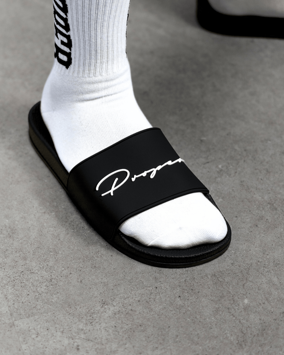 PROPER AUTOGRAPH SLIDES BLACK - Proper Streetwear