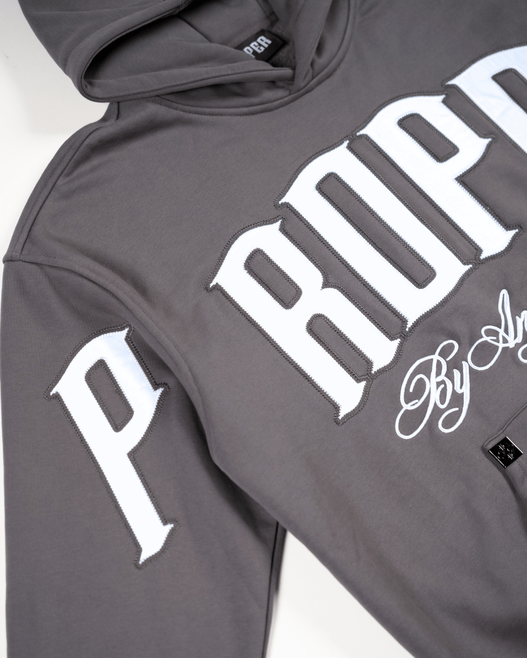 PROPER BY ANY MEANS HOODIE CHARCOAL - Proper Streetwear