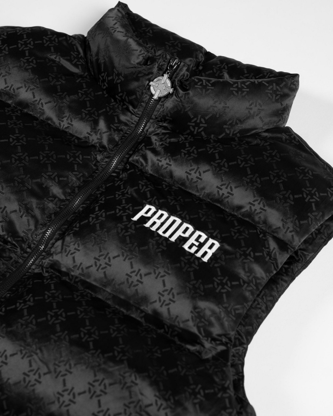 PROPER BY ANY MEANS PUFFER VEST BLACK - Proper Streetwear
