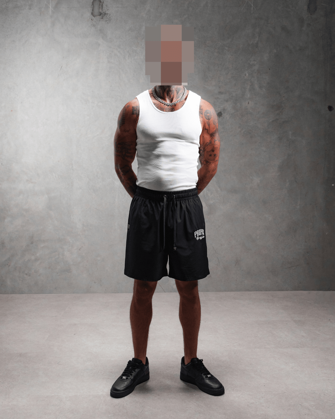 PROPER CURVED SWIM SHORTS BLACK - Proper Streetwear