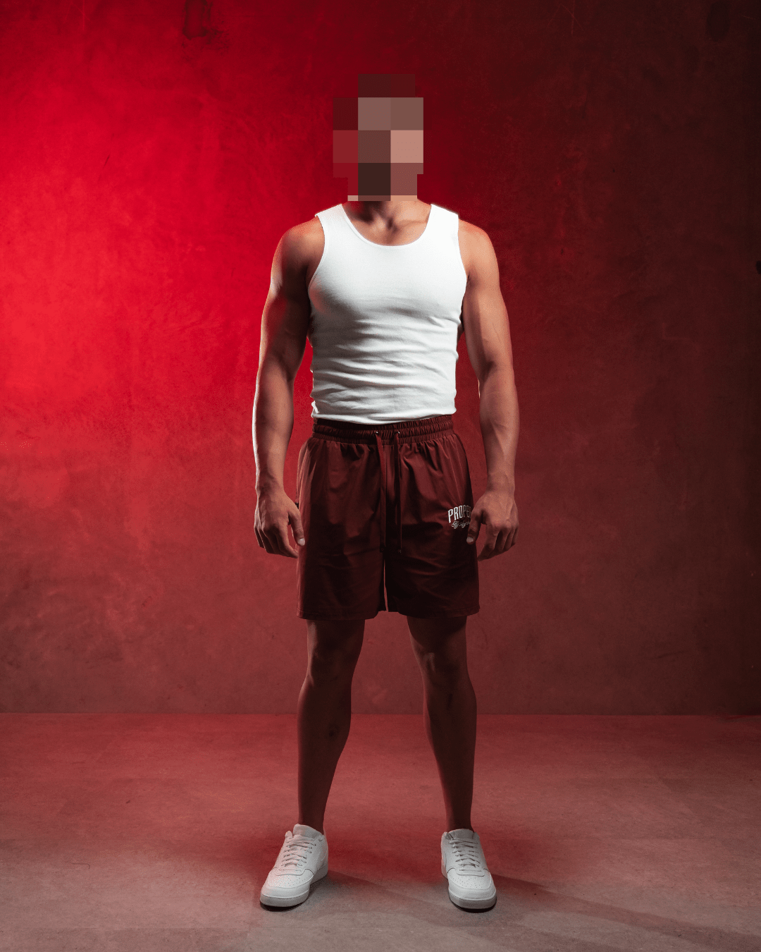 PROPER CURVED SWIM SHORTS CRIMSON - Proper Streetwear