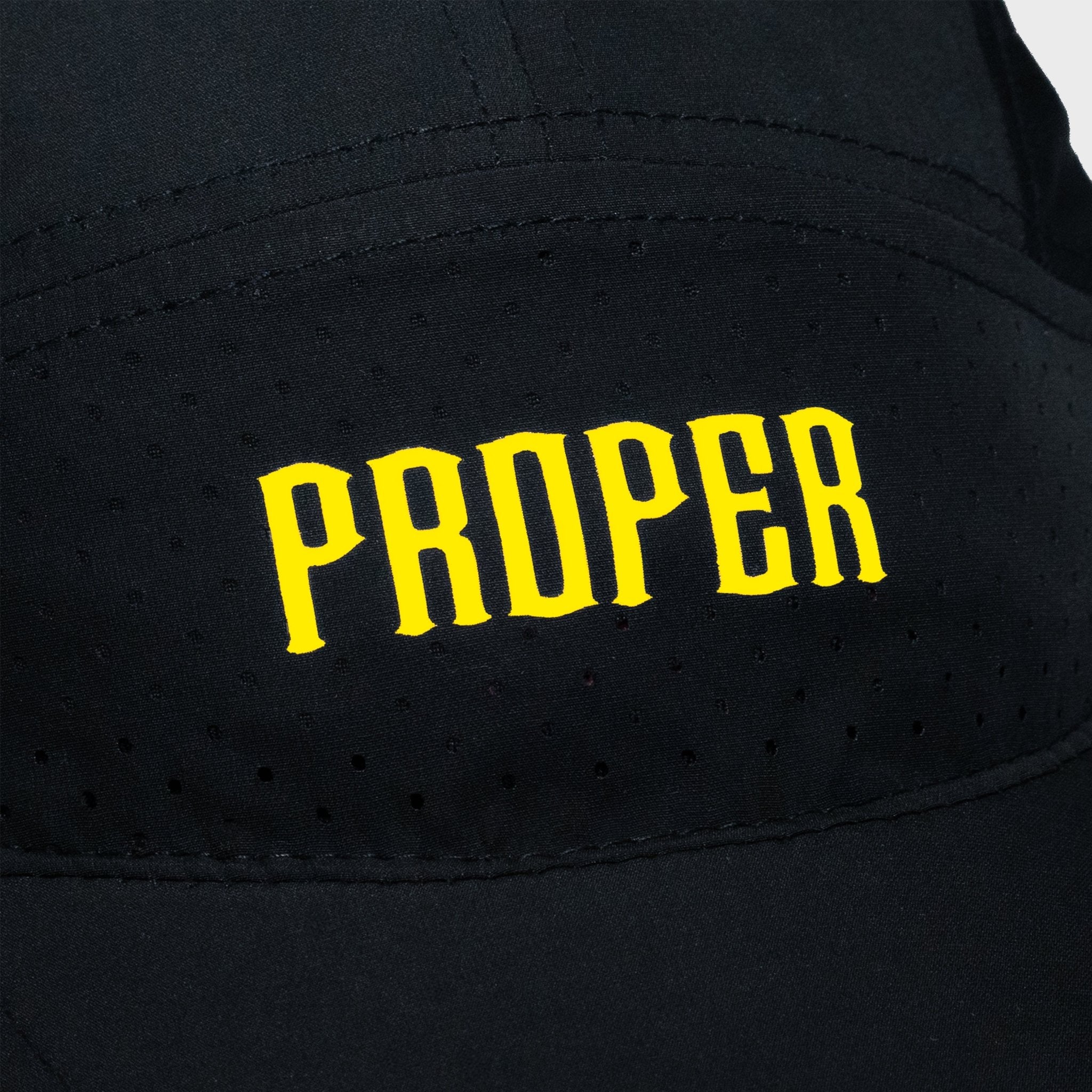 PROPER DRI - FIT HAT BLACK/YELLOW - Proper Streetwear