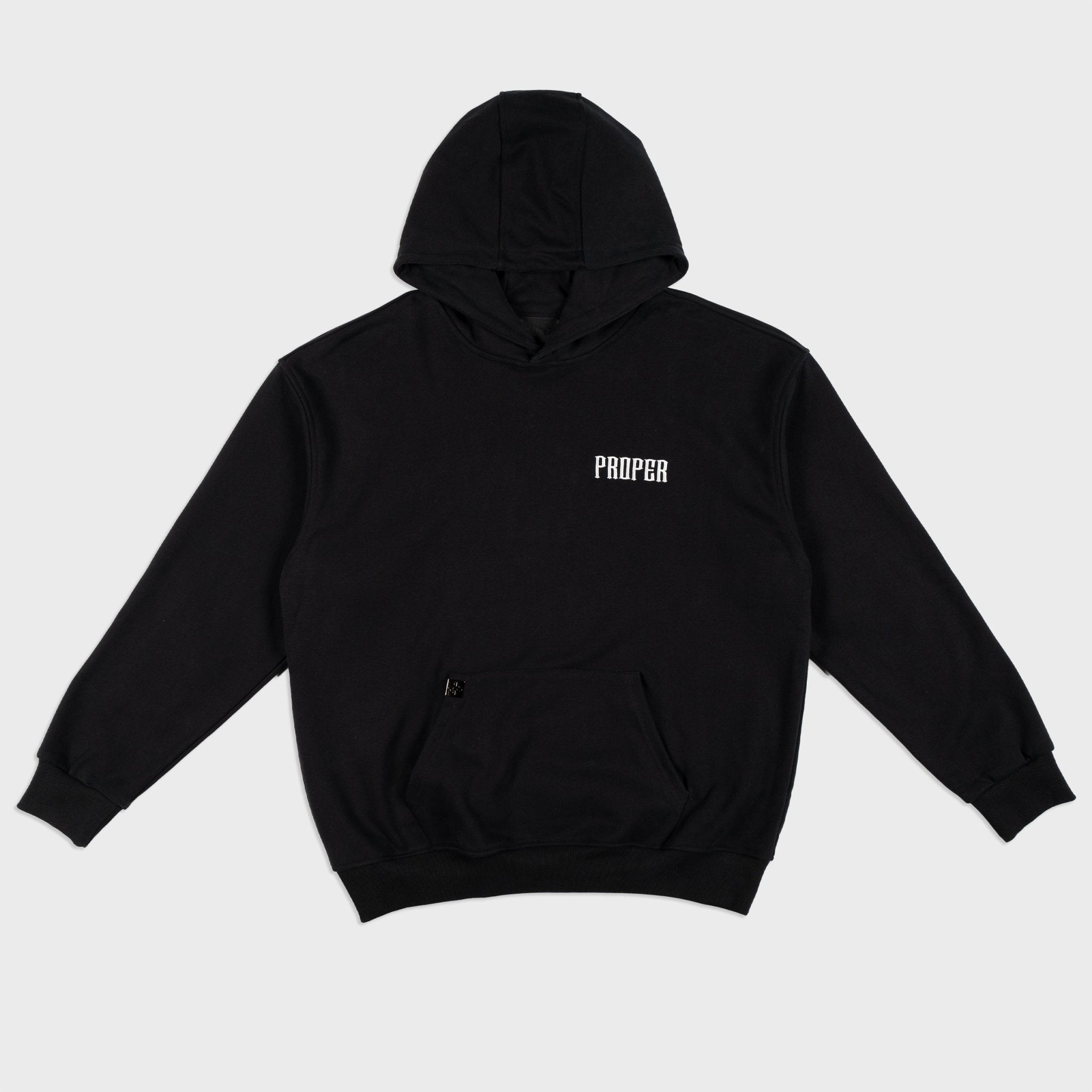 PROPER GENERAL HOODIE BLACK/BLUE - Proper Streetwear