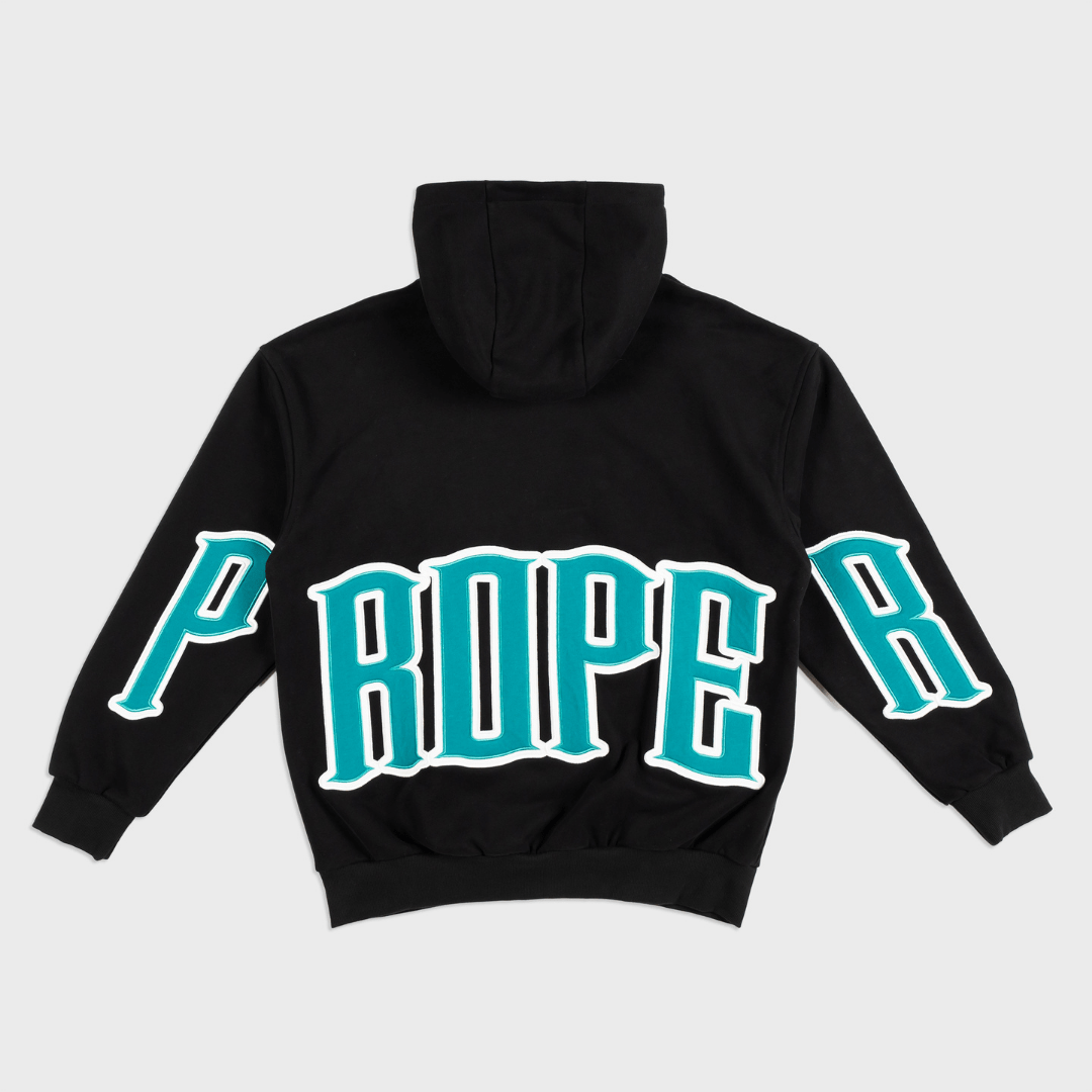 PROPER GENERAL HOODIE BLACK/GREEN - Proper Streetwear