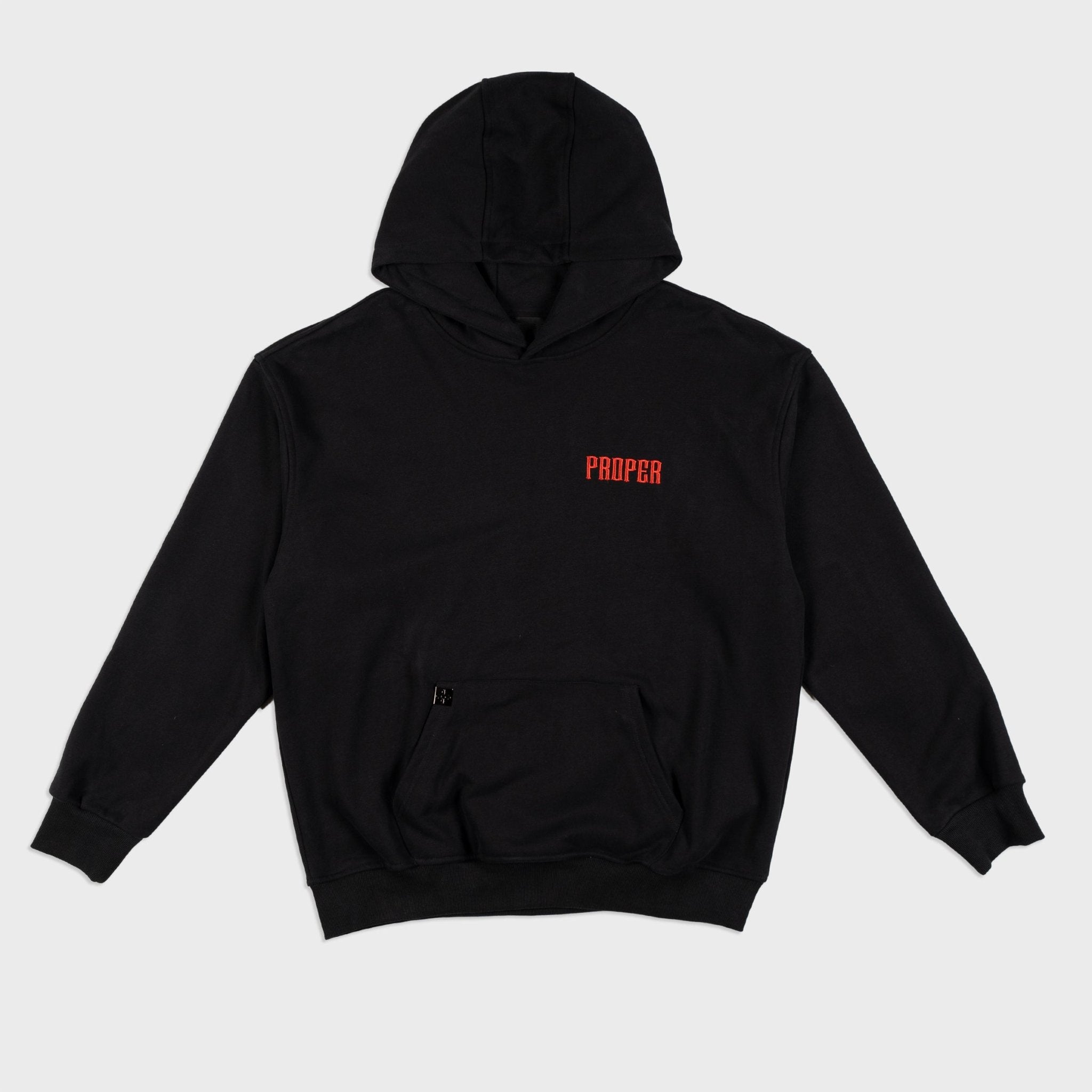PROPER GENERAL HOODIE BLACK/RED - Proper Streetwear