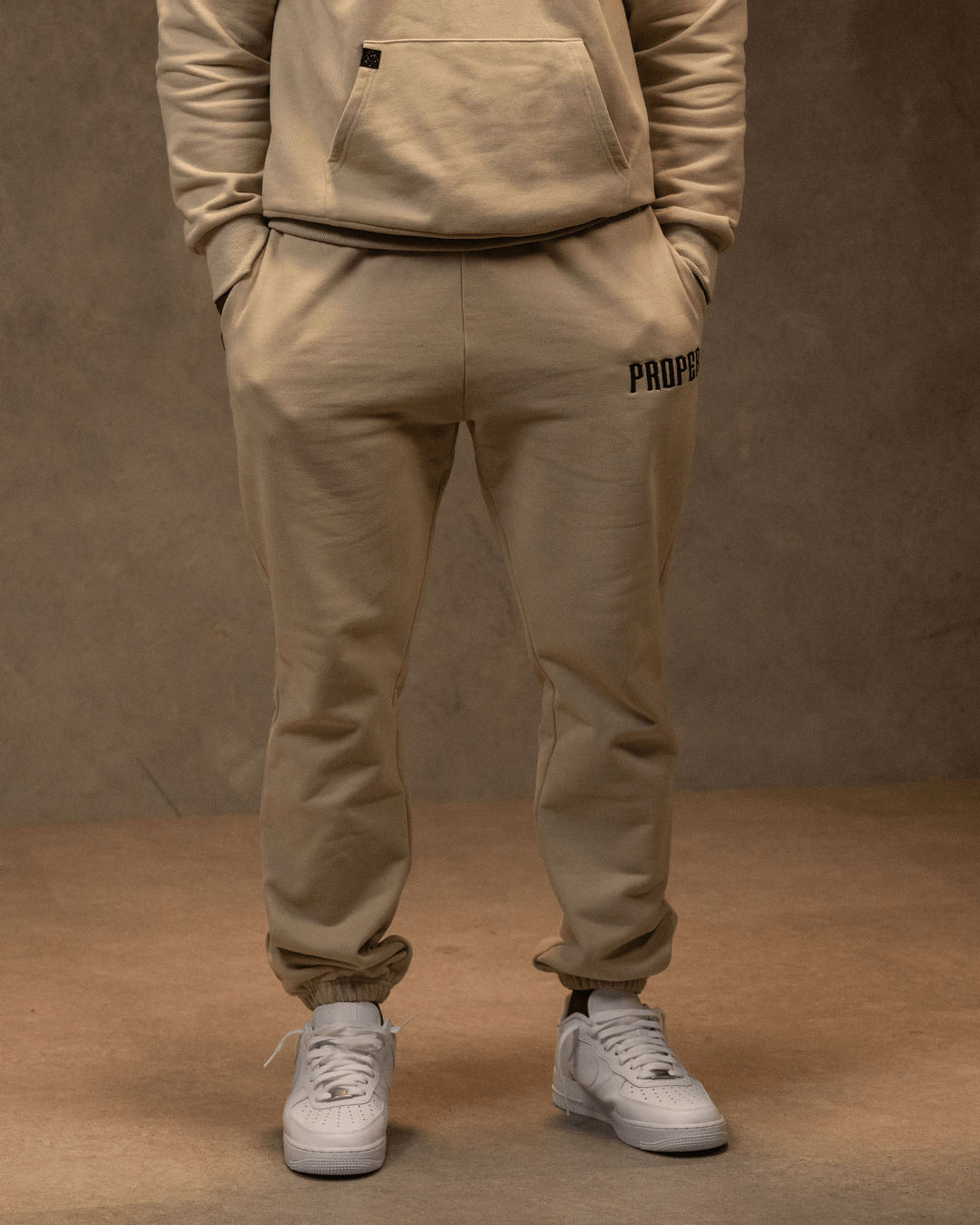 PROPER GENERAL TRACKPANTS STONE/BLACK - Proper Streetwear