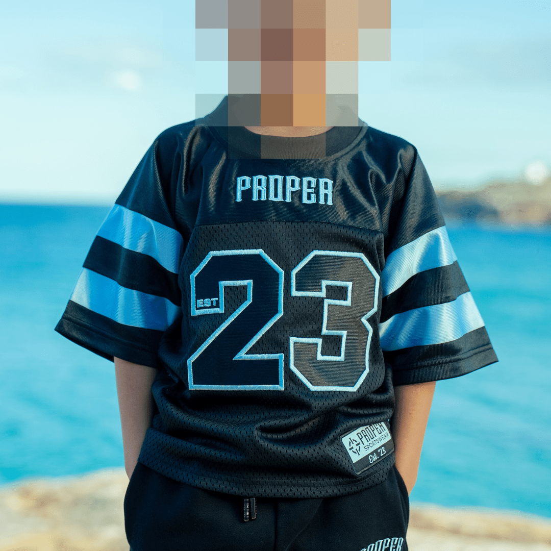 PROPER KIDS MVP JERSEY BLACK/ICY BLUE - Proper Streetwear