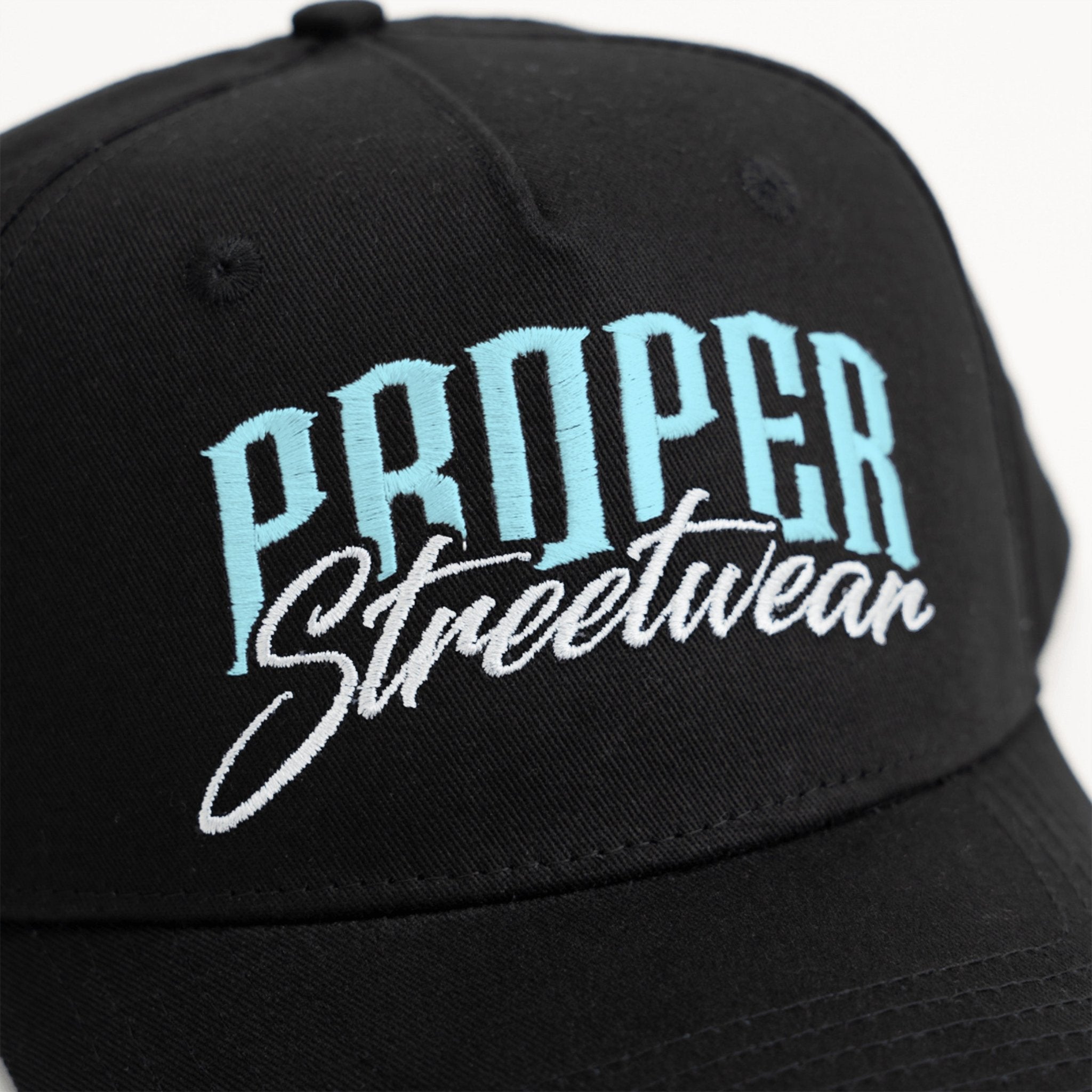 PROPER KIDS SIGNATURE CAP BLACK/ICY BLUE - Proper Streetwear