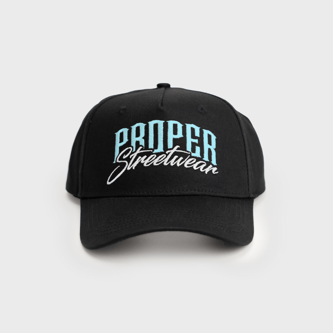 PROPER KIDS SIGNATURE CAP BLACK/ICY BLUE - Proper Streetwear