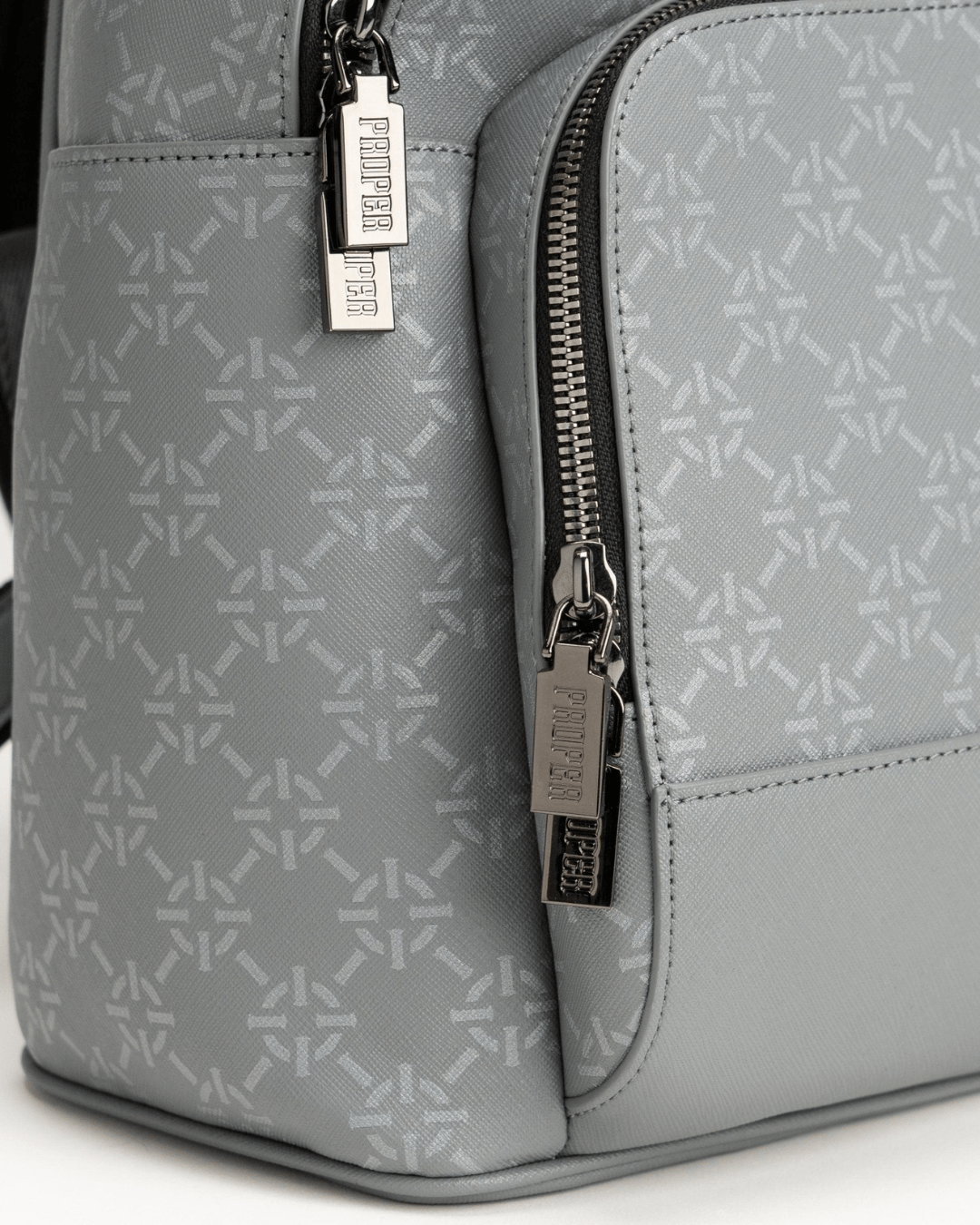 PROPER LEATHER BACKPACK GREY - Proper Streetwear