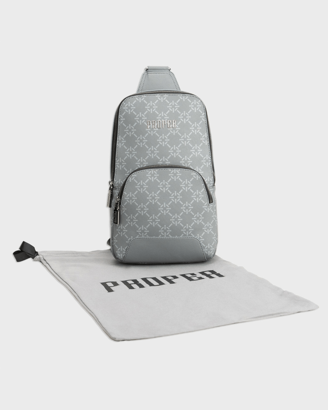 PROPER LEATHER SLING BAG GREY - Proper Streetwear