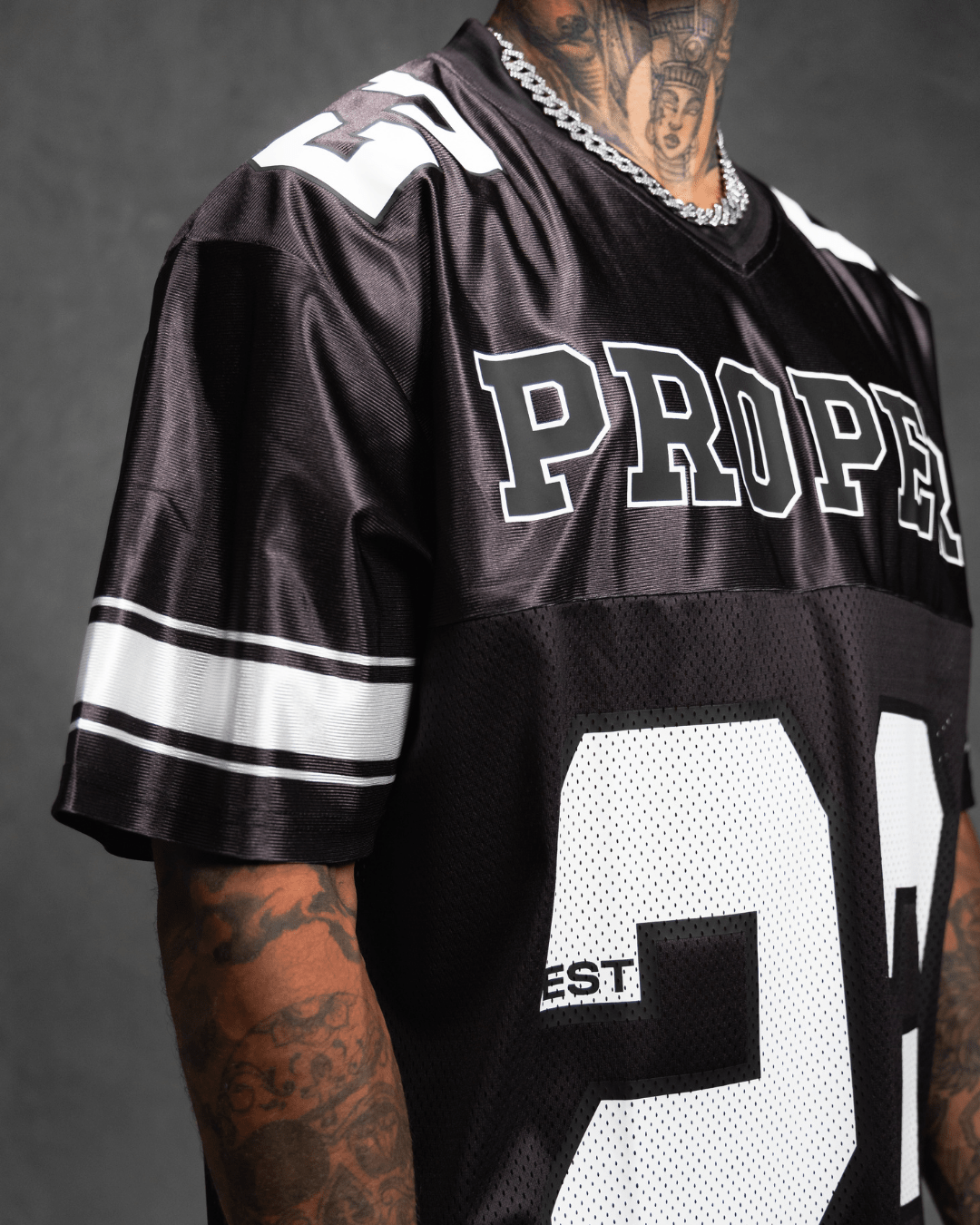 PROPER LEGACY NFL JERSEY BLACK - Proper Streetwear