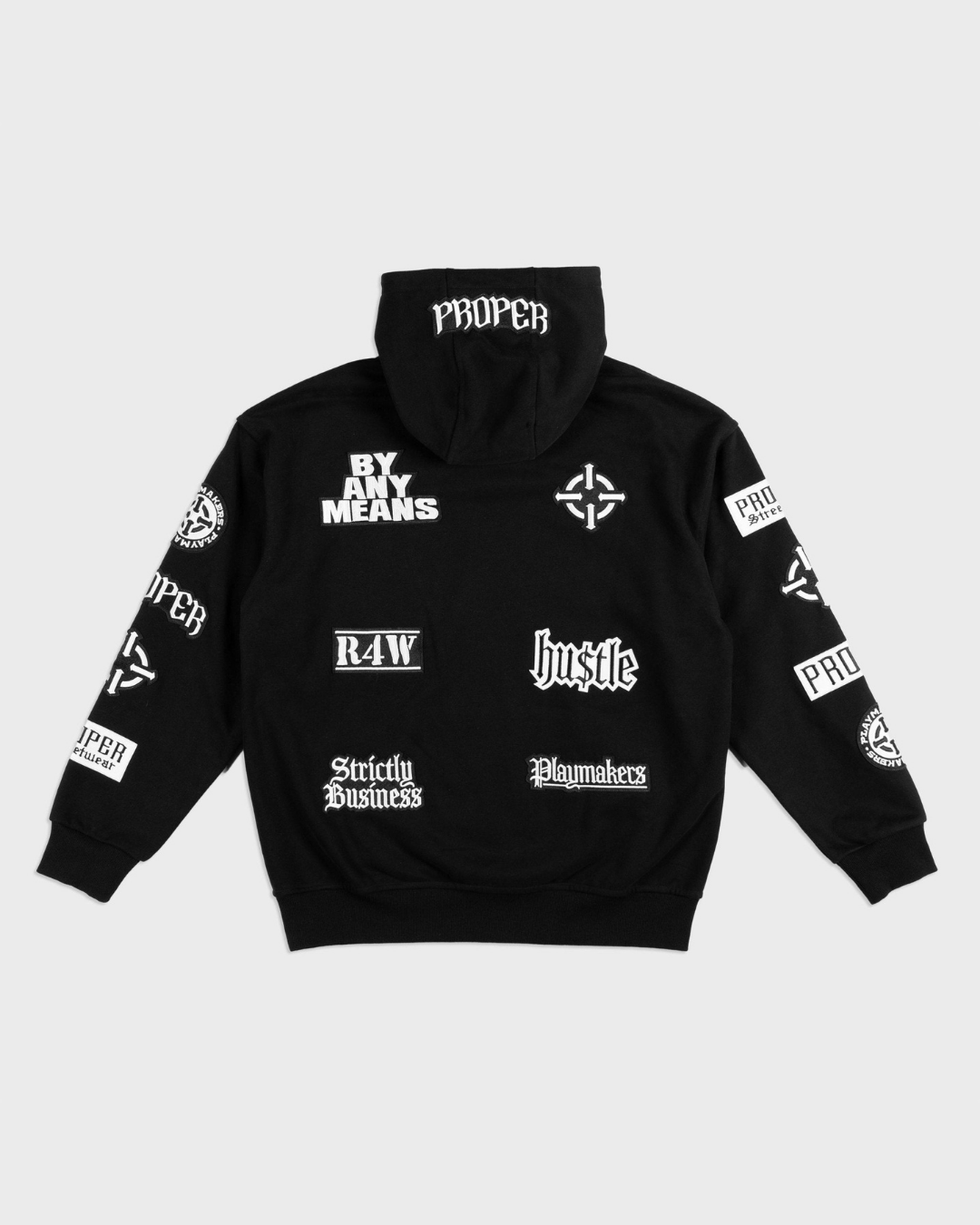 PROPER LOGO HOODIE BLACK - Proper Streetwear