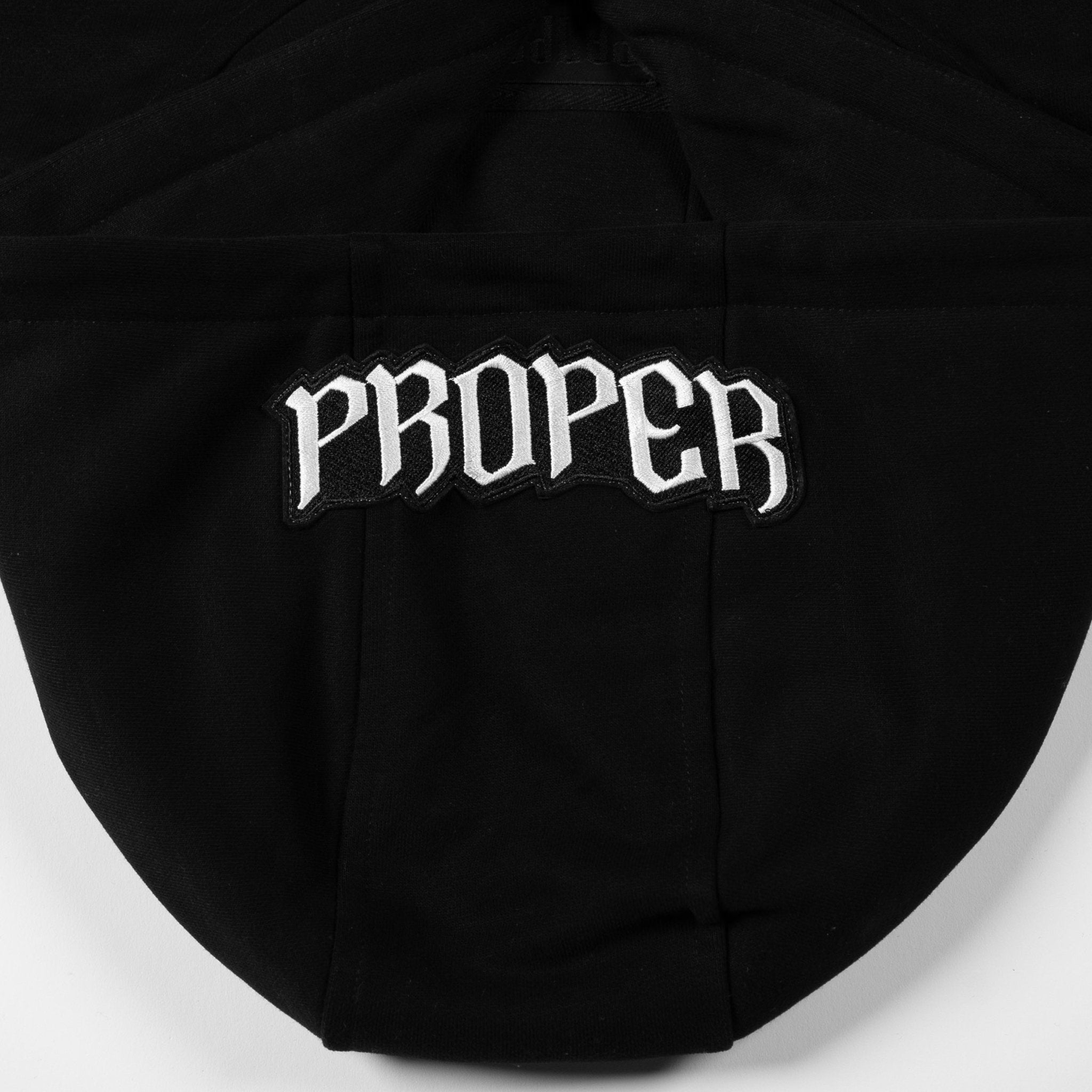 PROPER LOGO HOODIE BLACK - Proper Streetwear