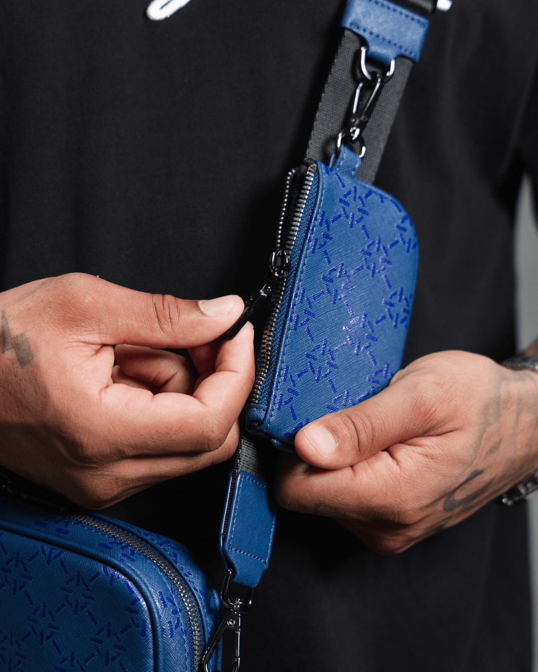 PROPER MONOGRAM MESSENGER BAG BLUE - Proper Streetwear