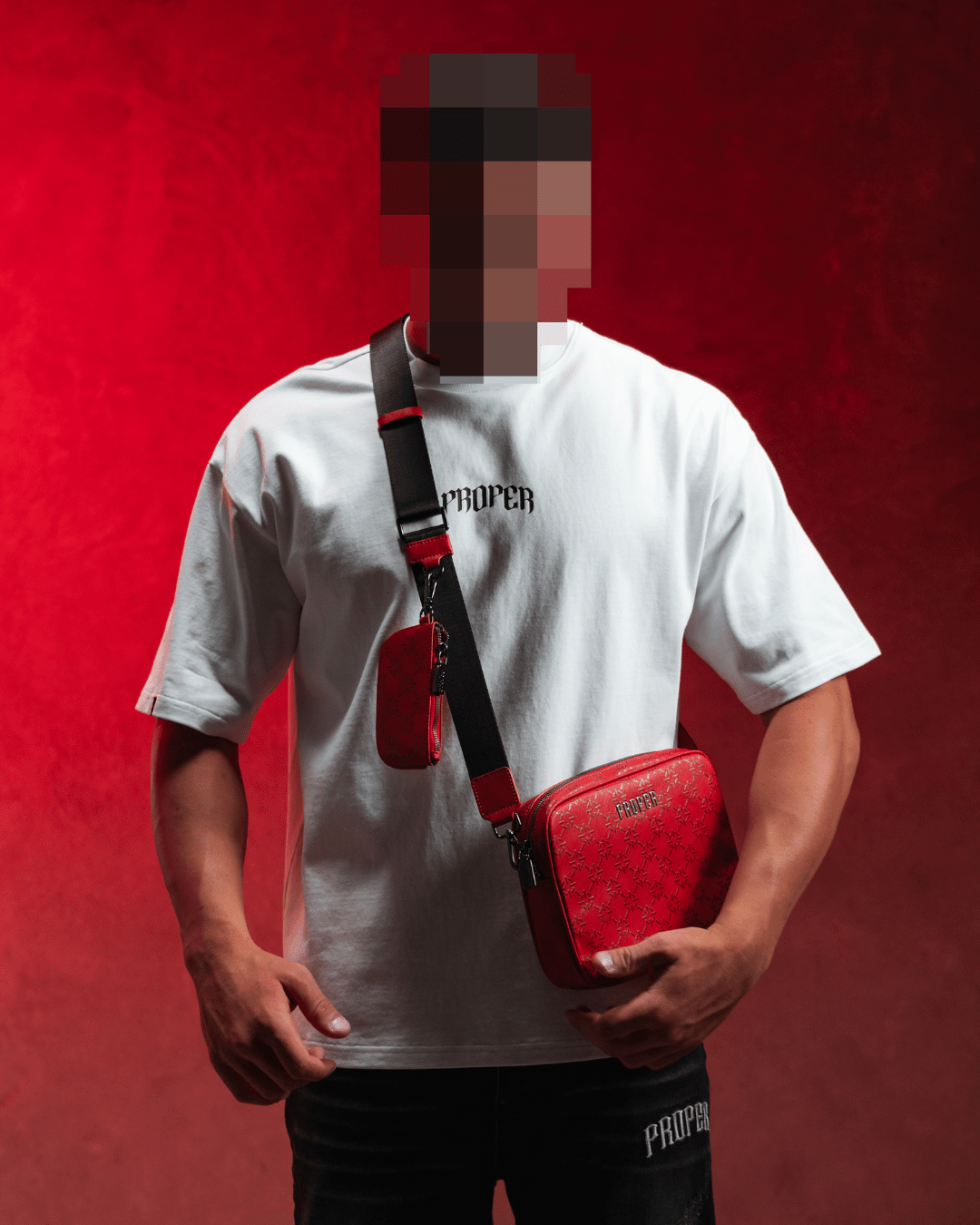 PROPER MONOGRAM MESSENGER BAG RED - Proper Streetwear