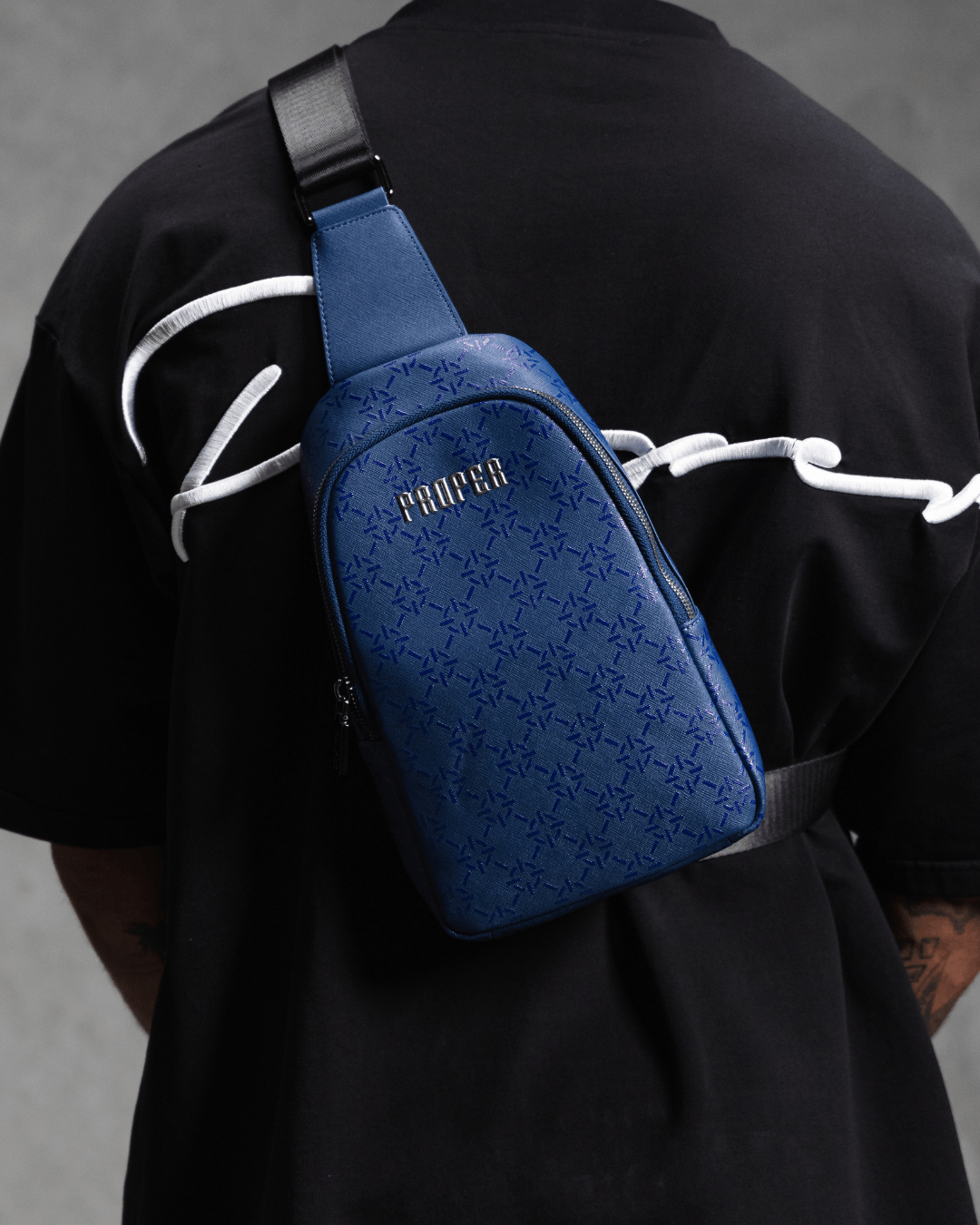 PROPER MONOGRAM SLING BAG BLUE - Proper Streetwear