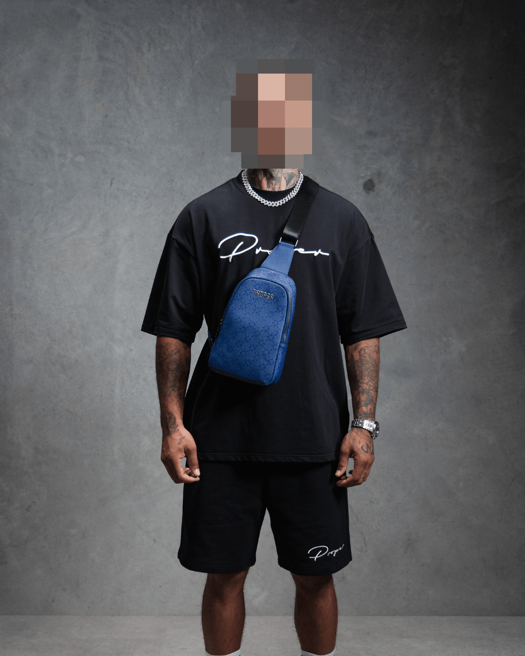 PROPER MONOGRAM SLING BAG BLUE - Proper Streetwear