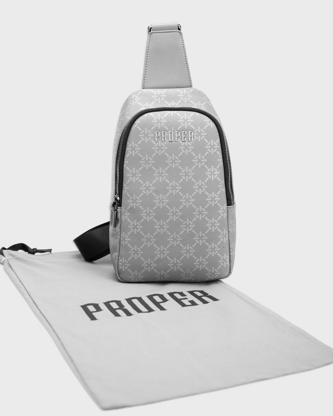 PROPER MONOGRAM SLING BAG GREY - Proper Streetwear