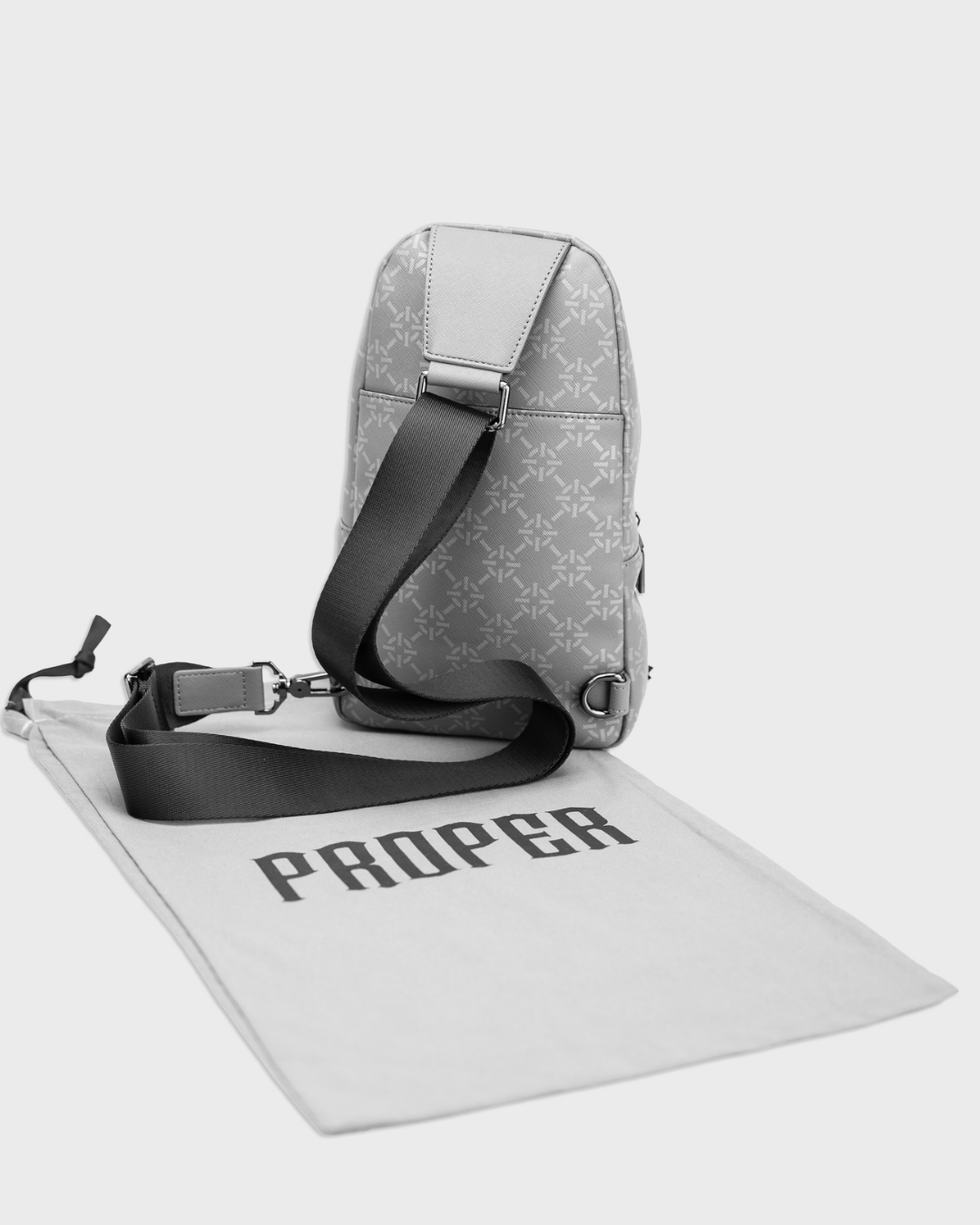 PROPER MONOGRAM SLING BAG GREY - Proper Streetwear