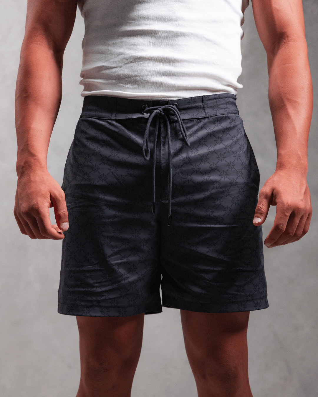 PROPER MONOGRAM SWIM SHORTS CHARCOAL - Proper Streetwear