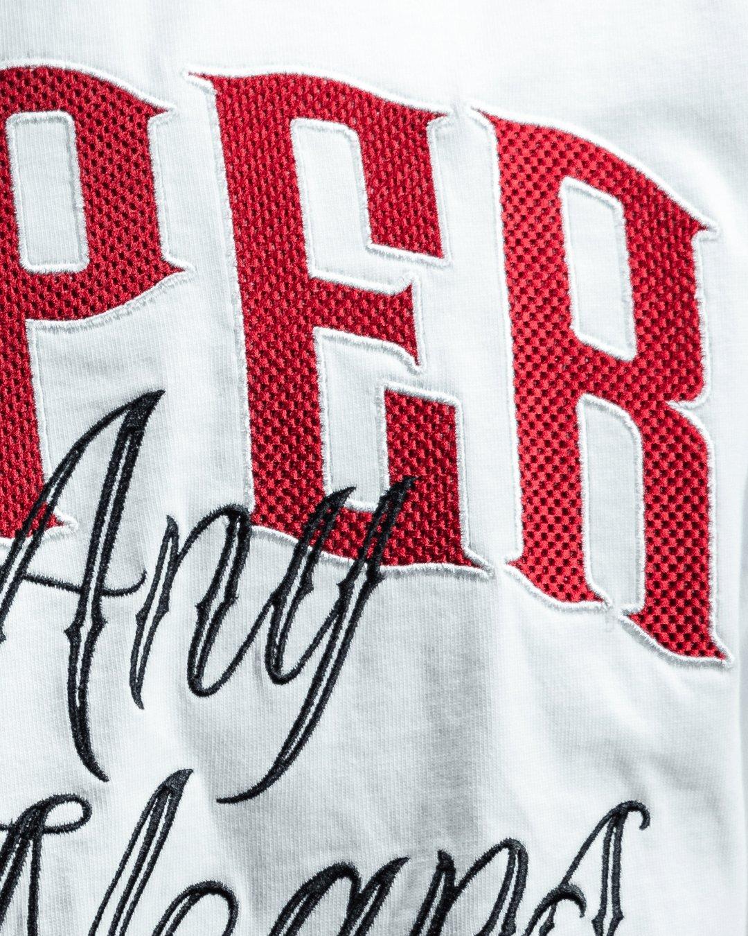 PROPER MOTIVE OVERSIZED TEE WHITE/CRIMSON - Proper Streetwear