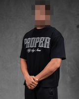 PROPER OG MONOGRAM OVERSIZED TEE BLACK - Proper Streetwear