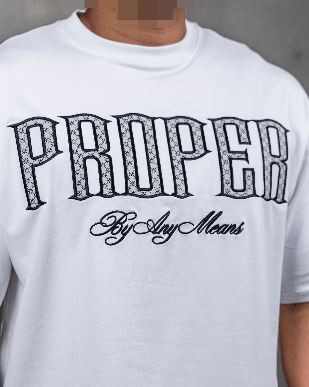 PROPER OG MONOGRAM OVERSIZED TEE WHITE - Proper Streetwear