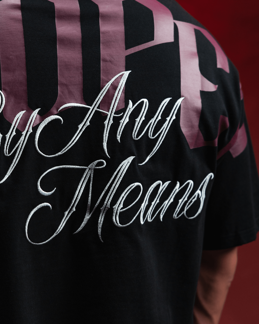 PROPER OG STATUS OVERSIZED TEE BLACK/CRIMSON - Proper Streetwear