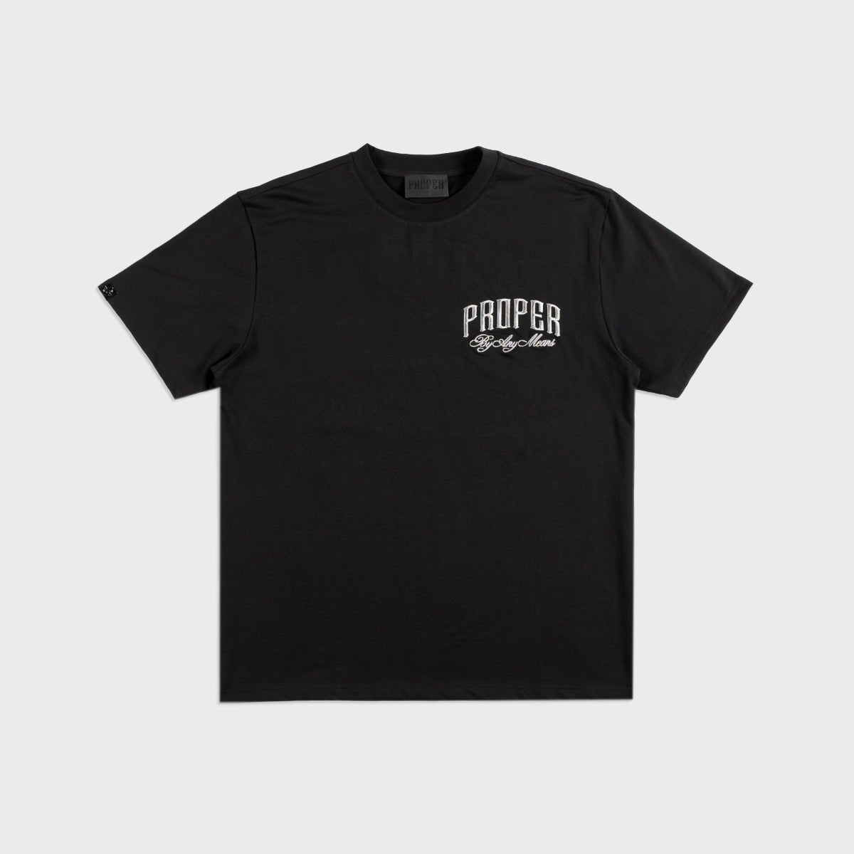 PROPER SCRIPTURE FITTED TEE BLACK/SILVER - Proper Streetwear