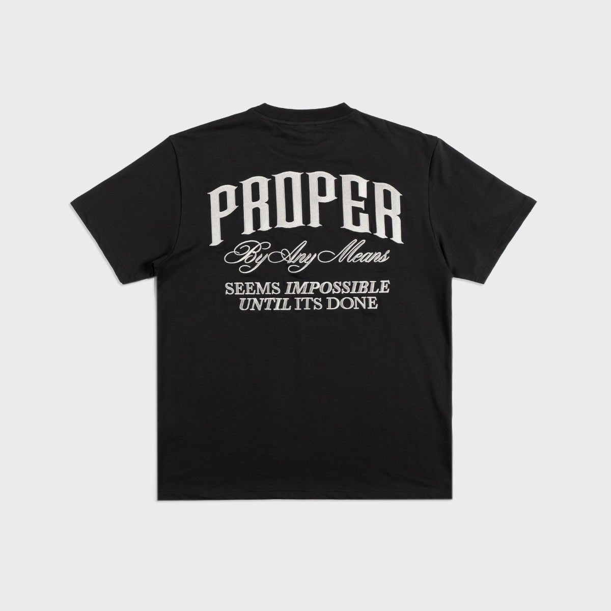 PROPER SCRIPTURE FITTED TEE BLACK/SILVER - Proper Streetwear