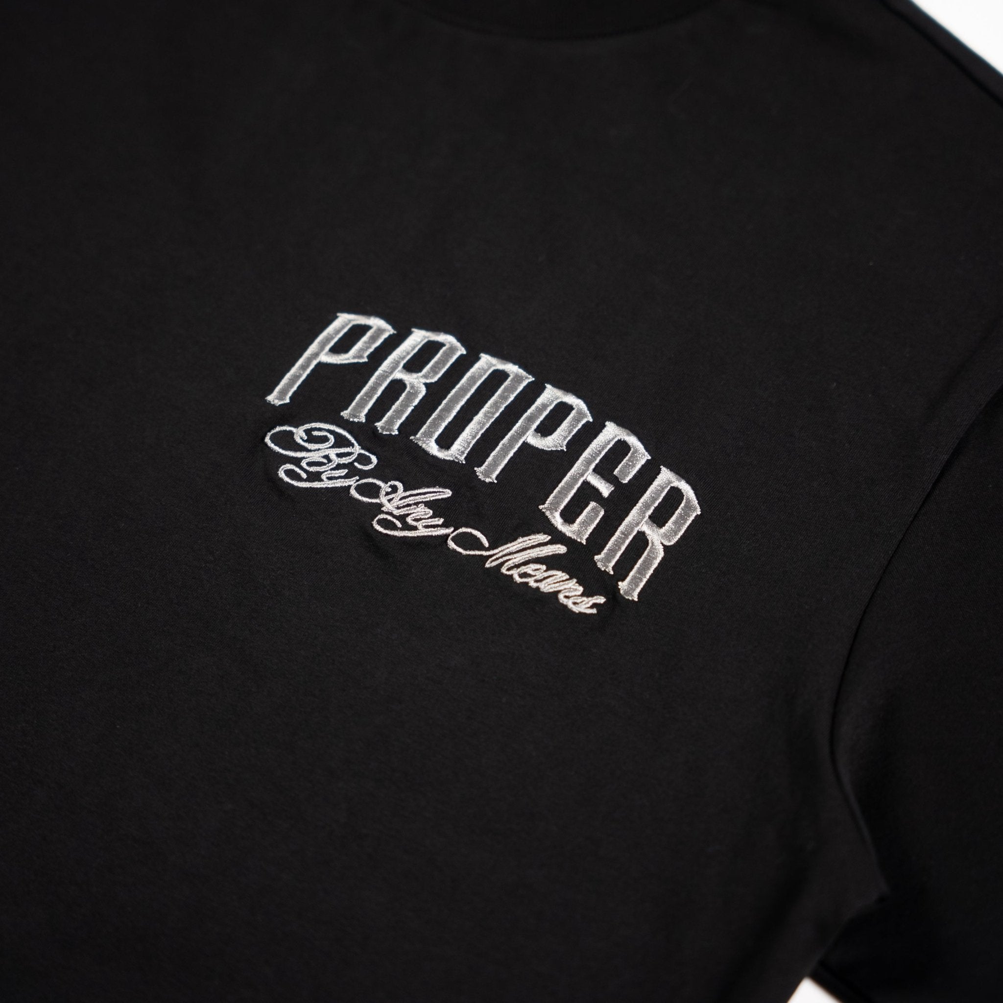 PROPER SCRIPTURE FITTED TEE BLACK/SILVER - Proper Streetwear