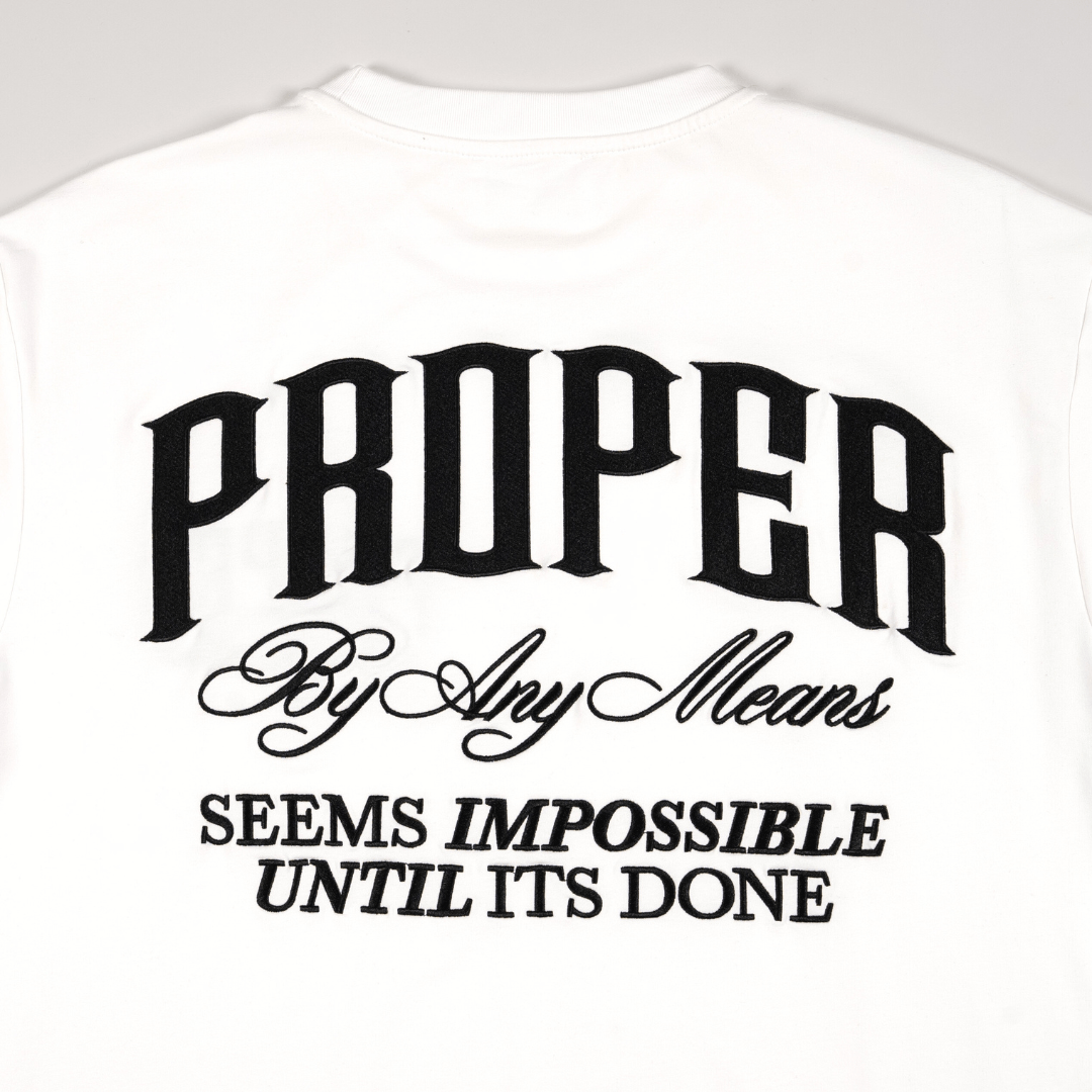 PROPER SCRIPTURE FITTED TEE WHITE - Proper Streetwear