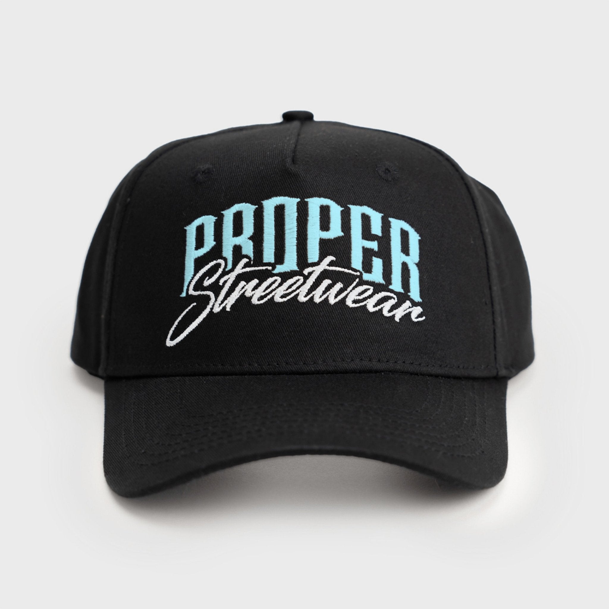 PROPER SIGNATURE CAP BLACK/ICY BLUE - Proper Streetwear