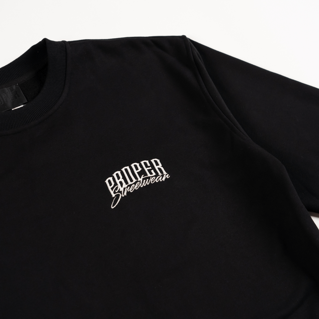 PROPER SIGNATURE CREWNECK BLACK - Proper Streetwear