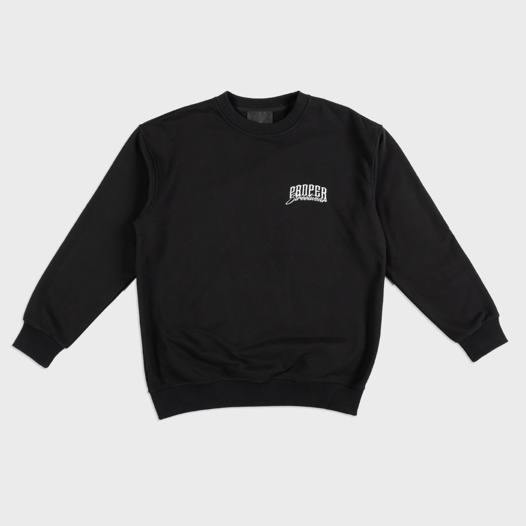 PROPER SIGNATURE CREWNECK BLACK - Proper Streetwear