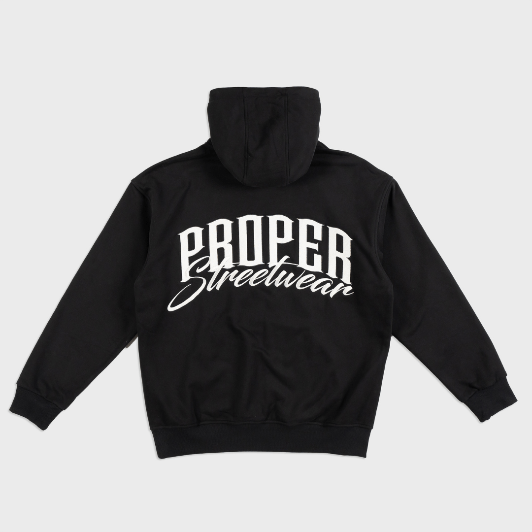 PROPER SIGNATURE HOODIE BLACK - Proper Streetwear