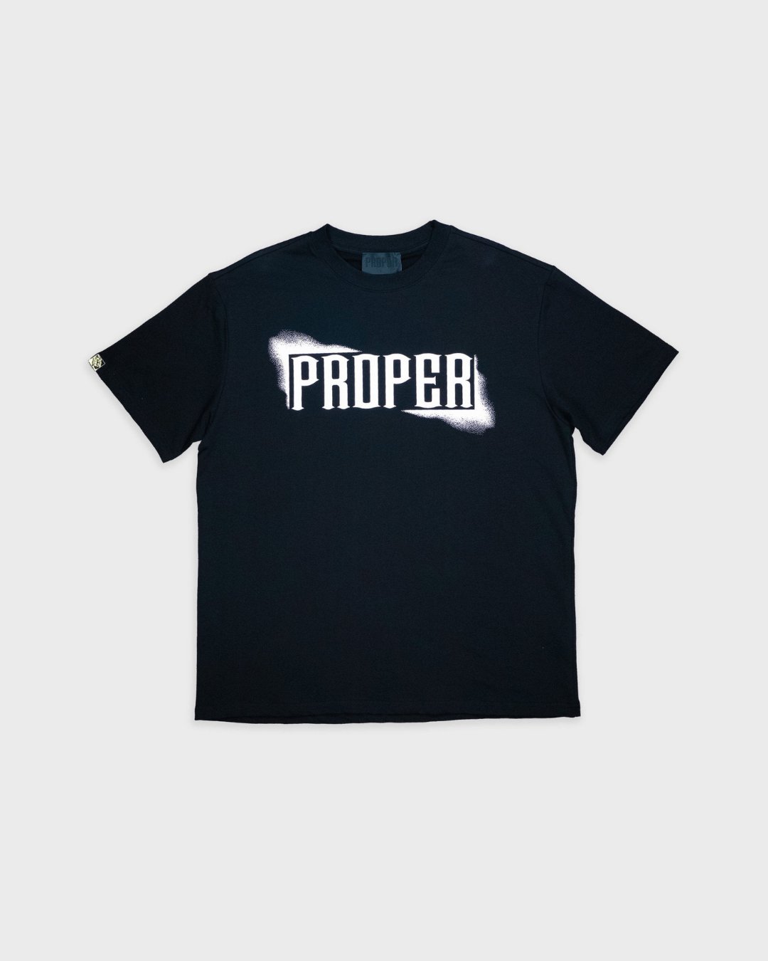 PROPER SPRAY FITTED TEE BLACK/WHITE - Proper Streetwear