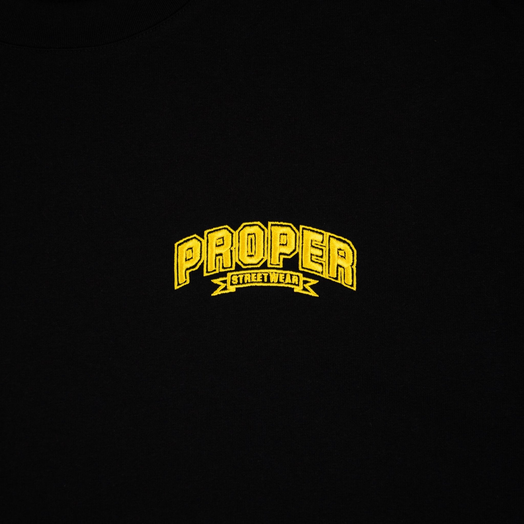 PROPER STREETWEAR OVERSIZED TEE BLACK/YELLOW - Proper Streetwear
