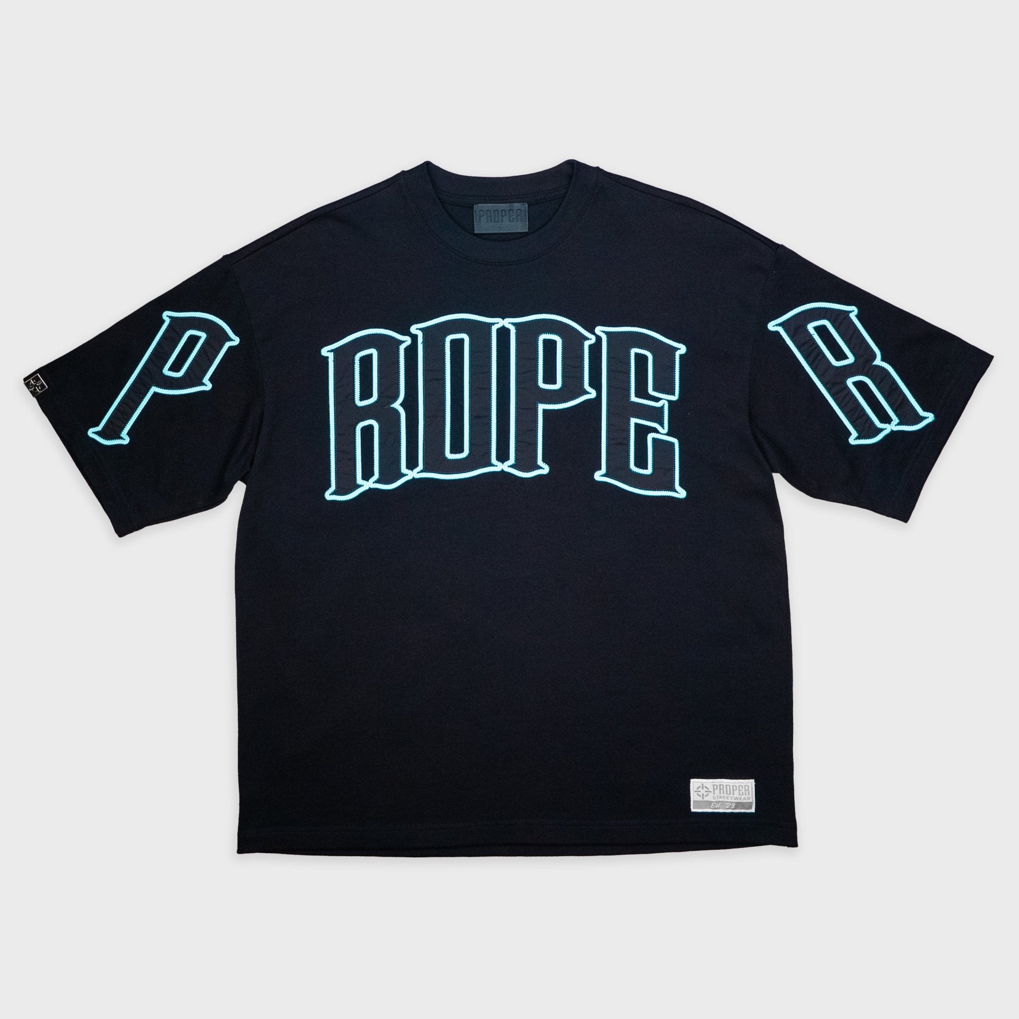 PROPER TARGET OVERSIZED TEE BLACK/ICY BLUE - Proper Streetwear